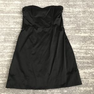 Black mini strapless formal dress